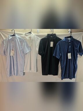 Lot of 4 Collars & Co Men's Size Medium Polo Dress Shirts NWT & NWOT